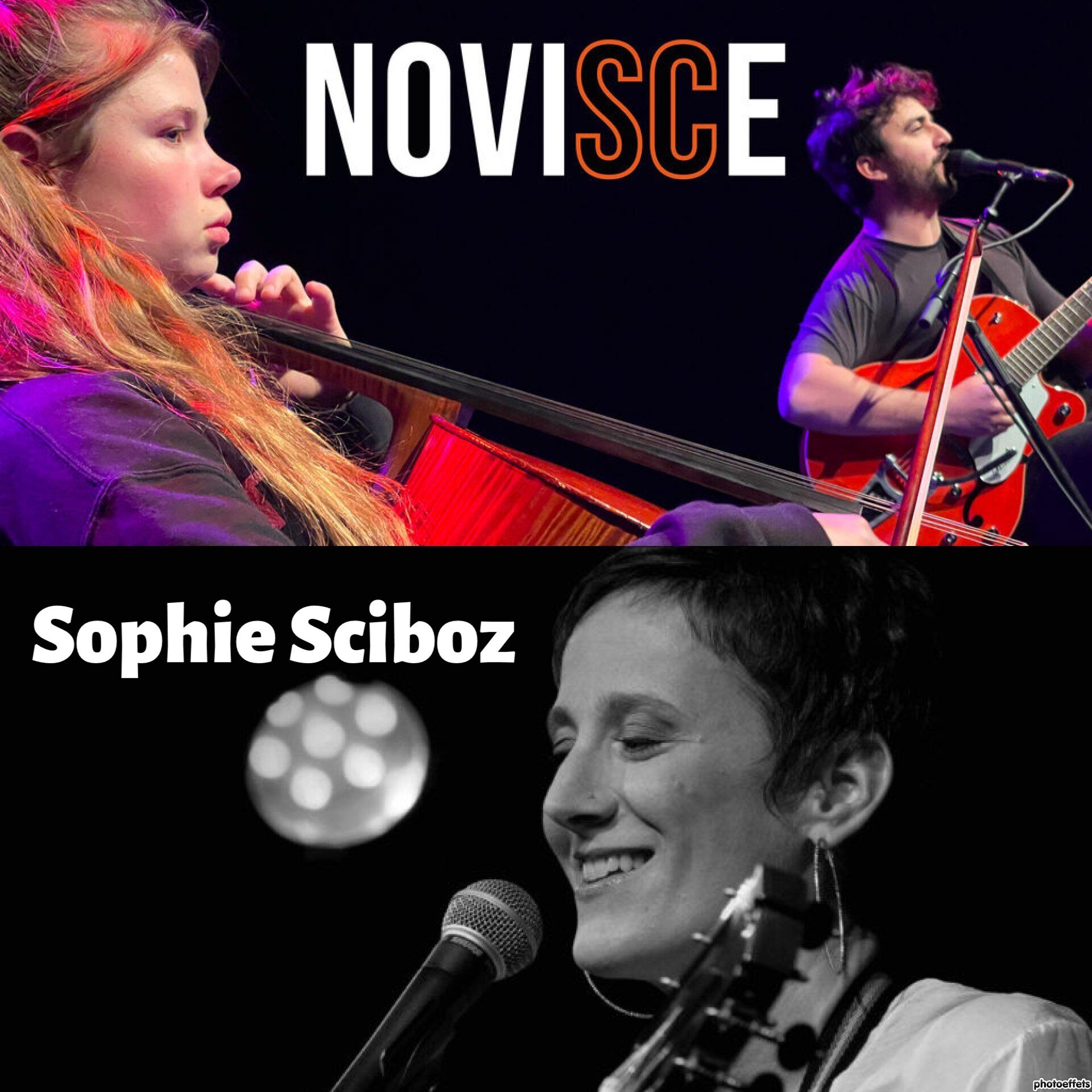 Soirée Chanson française - Deux concerts: Novisce - Sophie Sciboz